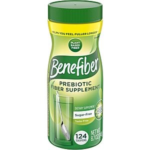 [SnS, AC] $4.43 | Benefiber Daily Prebiotic Fiber Supplement Powder for Digestive Health, Unflavored -124 Teaspoons (8.7 Ounces) at Amazon